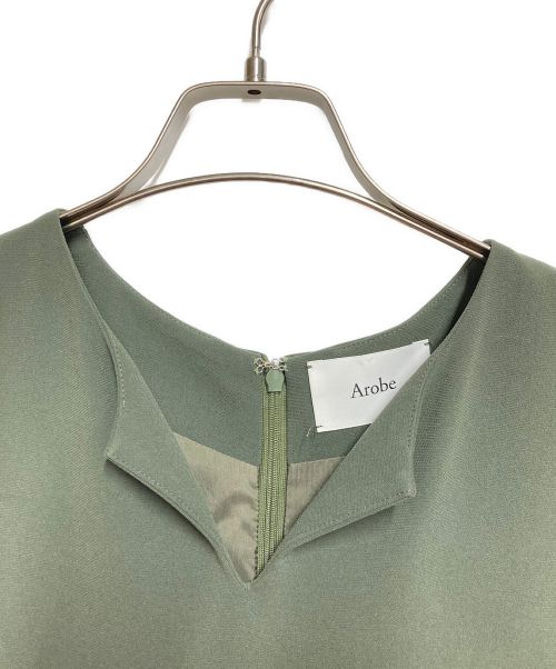 Arobe（アローブ）Arobe (アローブ) ノースリーブスキッパーワンピース グリーン サイズ:2の古着・服飾アイテム