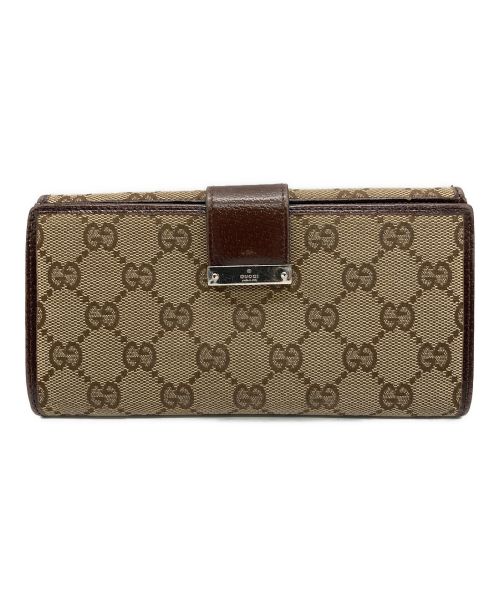 GUCCI（グッチ）GUCCI (グッチ) 長財布 ブラウンの古着・服飾アイテム
