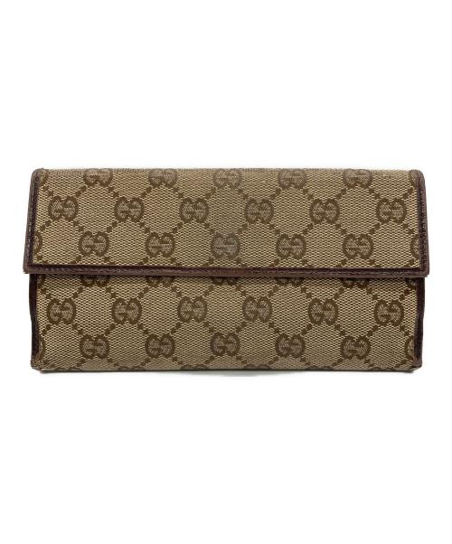 GUCCI（グッチ）GUCCI (グッチ) 長財布 ブラウンの古着・服飾アイテム