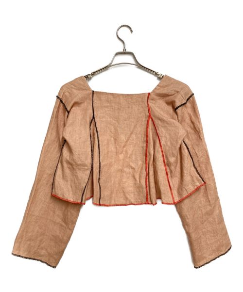 BASERANGE（ベースレンジ）BASERANGE (ベースレンジ) スクエアネックブラウス ベージュ サイズ:XS 未使用品の古着・服飾アイテム