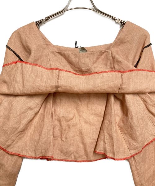 BASERANGE（ベースレンジ）BASERANGE (ベースレンジ) スクエアネックブラウス ベージュ サイズ:XS 未使用品の古着・服飾アイテム