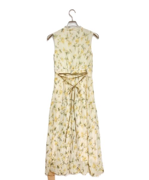 Apuweiser-riche（アプワイザーリッシェ）Apuweiser-riche (アプワイザーリッシェ) ぼかしフラワープリーツワンピース アイボリー×イエロー サイズ:2 未使用品の古着・服飾アイテム