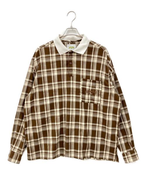 WudgeBOY（ワッジボーイ）WudgeBOY (ワッジボーイ) 長袖カットソー ブラウン サイズ:Mサイズの古着・服飾アイテム