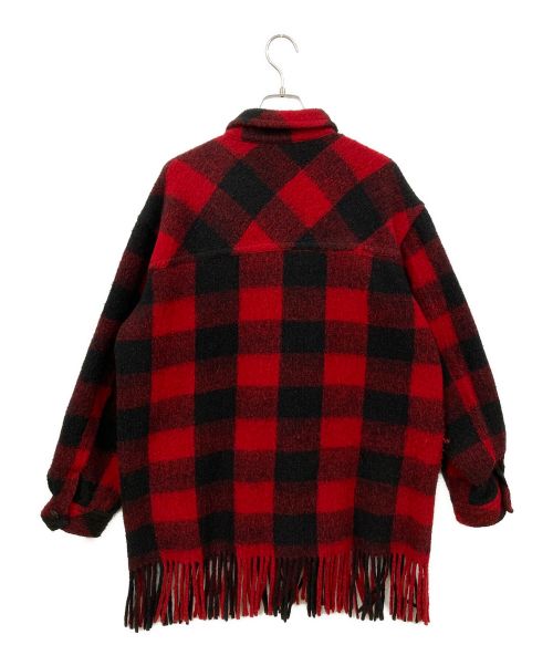 DOUBLE STANDARD CLOTHING（ダブルスタンダードクロージング）DOUBLE STANDARD CLOTHING (ダブルスタンダードクロージング) 裾フリンジジャケット レッド×ブラック サイズ:Fの古着・服飾アイテム
