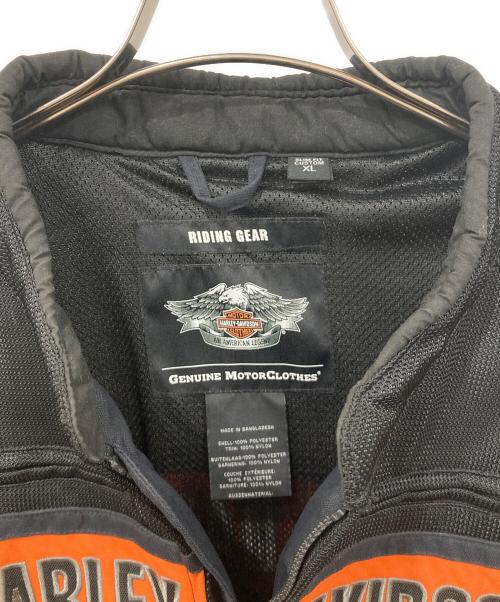 HARLEY-DAVIDSON（ハーレーダビッドソン）HARLEY-DAVIDSON (ハーレーダビッドソン) バイカージャケット ブラック×オレンジ サイズ:XLサイズの古着・服飾アイテム