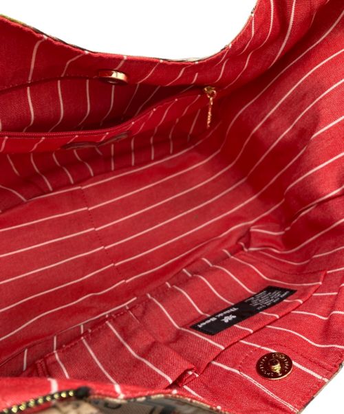 Think Bee!（シンクビー!）Think Bee! (シンクビー!) ハンドバッグ ベージュ×レッドの古着・服飾アイテム