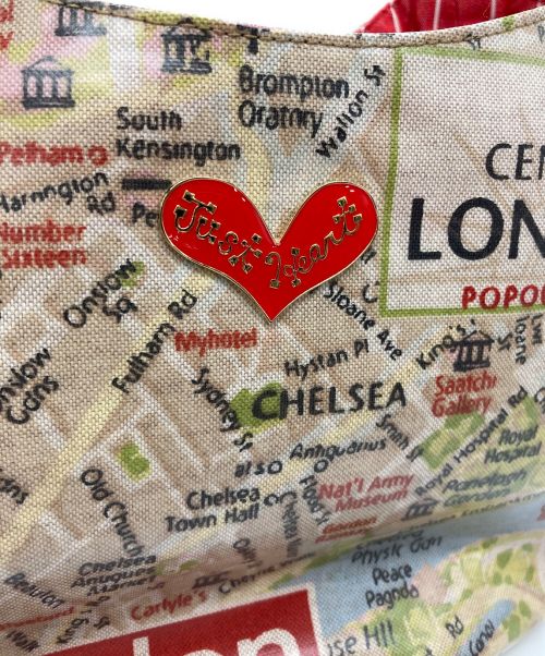 Think Bee!（シンクビー!）Think Bee! (シンクビー!) ハンドバッグ ベージュ×レッドの古着・服飾アイテム