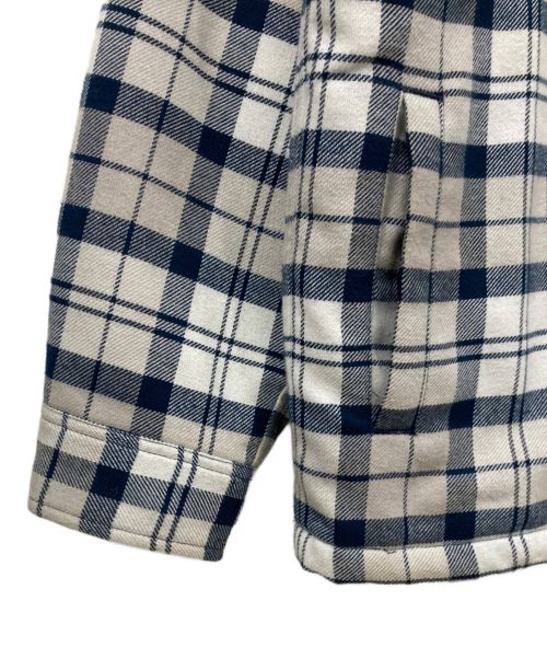 X-LARGE（エクストララージ）X-LARGE (エクストララージ) QUILTED CHECK SHIRT JACKET ネイビー×ホワイト サイズ:Mサイズの古着・服飾アイテム