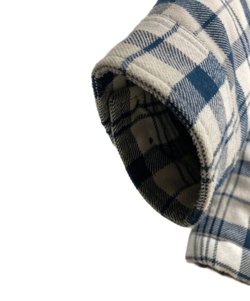 X-LARGE（エクストララージ）X-LARGE (エクストララージ) QUILTED CHECK SHIRT JACKET ネイビー×ホワイト サイズ:Mサイズの古着・服飾アイテム