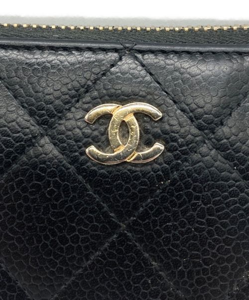 CHANEL（シャネル）CHANEL (シャネル) ラウンドファスナー長財布 ブラックの古着・服飾アイテム