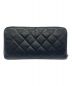CHANEL (シャネル) ラウンドファスナー長財布 ブラック：38000円