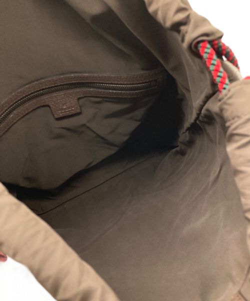 GUCCI（グッチ）GUCCI (グッチ) ドローストリングナップサック ブラウン×イエローの古着・服飾アイテム