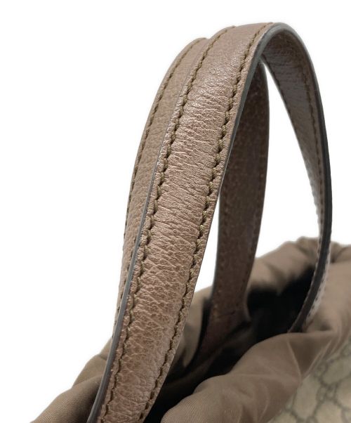 GUCCI（グッチ）GUCCI (グッチ) ドローストリングナップサック ブラウン×イエローの古着・服飾アイテム