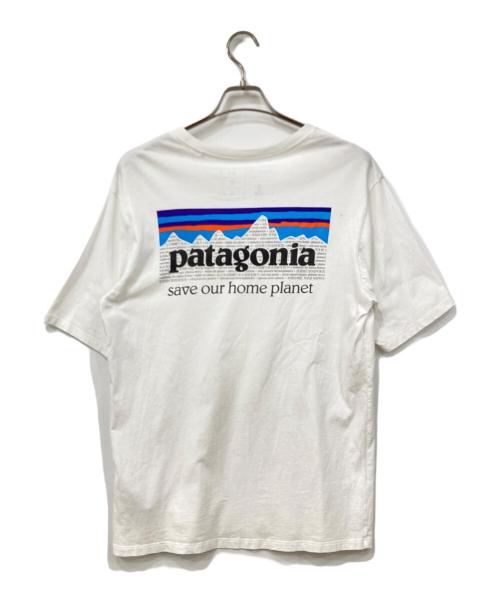 Patagonia（パタゴニア）Patagonia (パタゴニア) ロゴカットソー ブラック×ホワイト サイズ:SIZE Sの古着・服飾アイテム