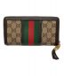 GUCCI (グッチ) ラウンドファスナー長財布 ベージュ×ブラウン：9000円