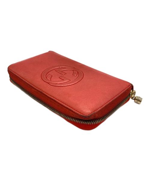 GUCCI（グッチ）GUCCI (グッチ) ラウンドファスナー長財布 ピンクの古着・服飾アイテム