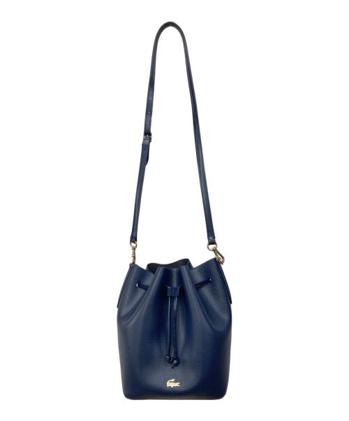 LACOSTE（ラコステ）LACOSTE (ラコステ) 巾着ショルダーバッグ ネイビーの古着・服飾アイテム