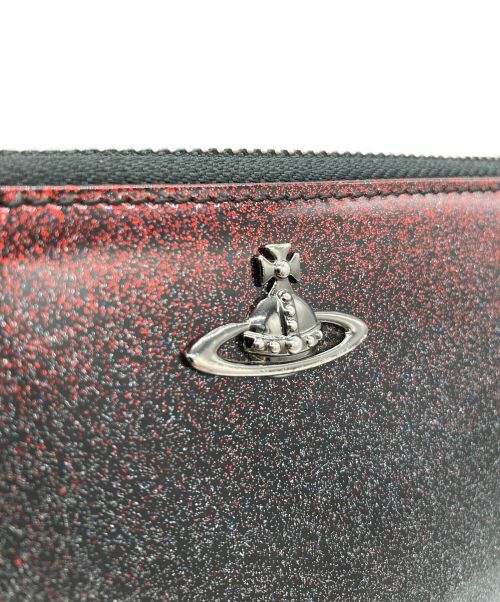 Vivienne Westwood（ヴィヴィアンウエストウッド）Vivienne Westwood (ヴィヴィアンウエストウッド) ラウンドファスナー長財布 レッド×ネイビーの古着・服飾アイテム
