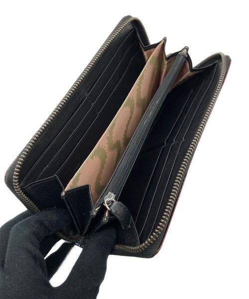 Vivienne Westwood（ヴィヴィアンウエストウッド）Vivienne Westwood (ヴィヴィアンウエストウッド) ラウンドファスナー長財布 レッド×ネイビーの古着・服飾アイテム