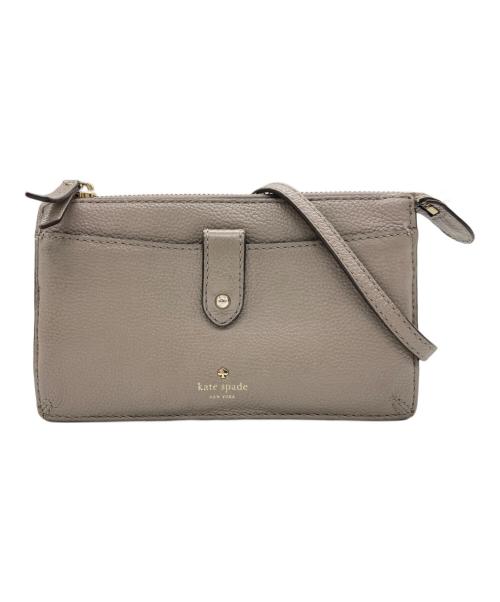 Kate Spade（ケイトスペード）Kate Spade (ケイトスペード) ショルダーウォレット グレーの古着・服飾アイテム