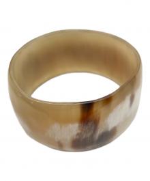 ノーブランド（ノーブランド）の古着「ホーンバングル」｜ベージュ×ブラウン