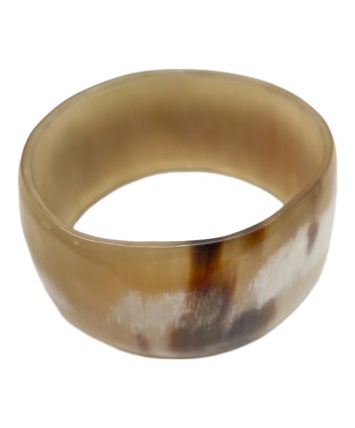 ノーブランド（ノーブランド）ノーブランド (ノーブランド) ホーンバングル ベージュ×ブラウンの古着・服飾アイテム