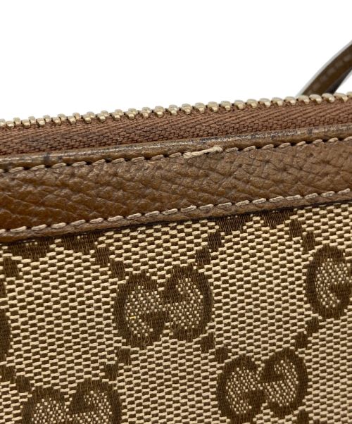 GUCCI（グッチ）GUCCI (グッチ) Ｌ字ファスナー長財布 ベージュ×ブラウンの古着・服飾アイテム