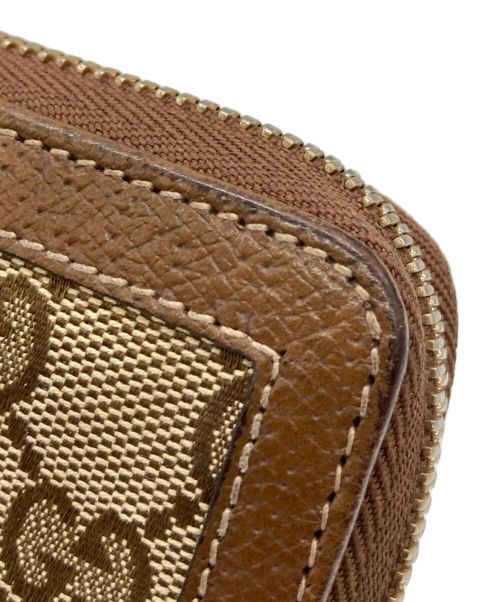 GUCCI（グッチ）GUCCI (グッチ) Ｌ字ファスナー長財布 ベージュ×ブラウンの古着・服飾アイテム