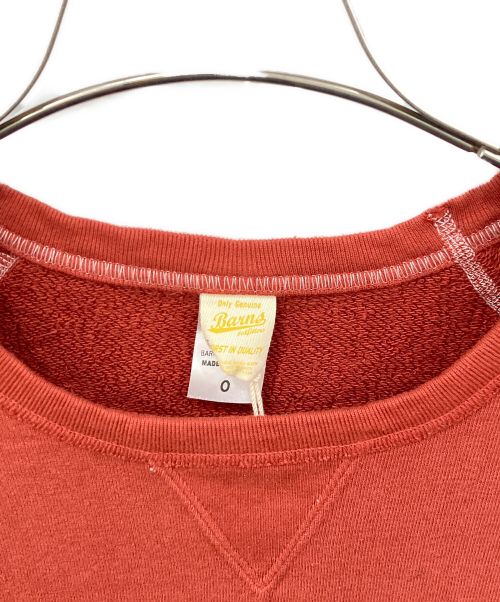 BARNS OUTFITTERS（バーンズアウトフィッターズ）BARNS OUTFITTERS (バーンズアウトフィッターズ) クルーネックスウェット レッド サイズ:0サイズ 未使用品の古着・服飾アイテム