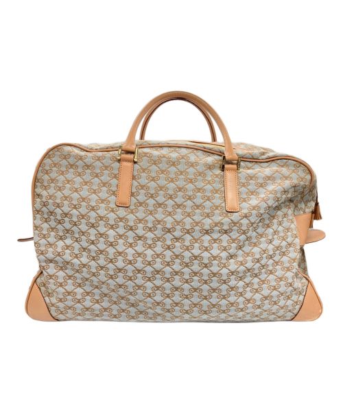 ANYA HINDMARCH（アニヤ・ハインドマーチ）ANYA HINDMARCH (アニヤハインドマーチ) ボストンバッグ グレー×ブラウンの古着・服飾アイテム