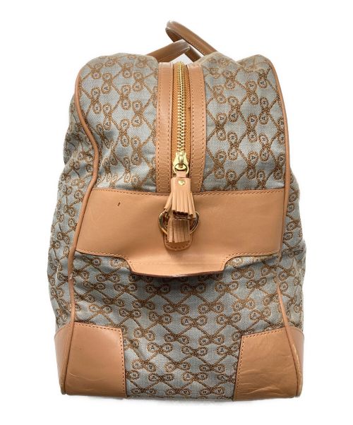 ANYA HINDMARCH（アニヤ・ハインドマーチ）ANYA HINDMARCH (アニヤハインドマーチ) ボストンバッグ グレー×ブラウンの古着・服飾アイテム