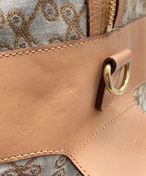 ANYA HINDMARCH（アニヤ・ハインドマーチ）ANYA HINDMARCH (アニヤハインドマーチ) ボストンバッグ グレー×ブラウンの古着・服飾アイテム