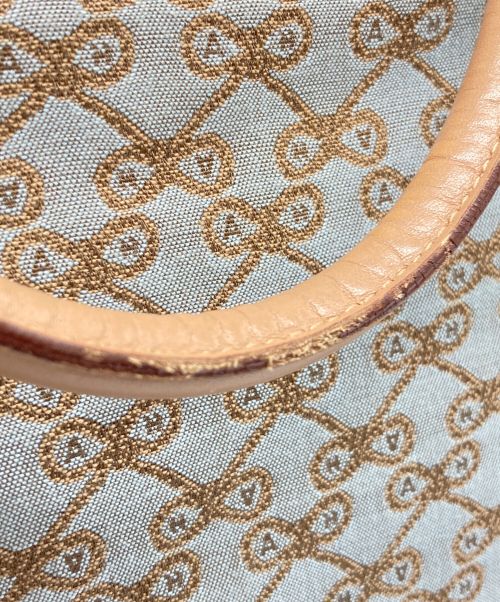 ANYA HINDMARCH（アニヤ・ハインドマーチ）ANYA HINDMARCH (アニヤハインドマーチ) ボストンバッグ グレー×ブラウンの古着・服飾アイテム