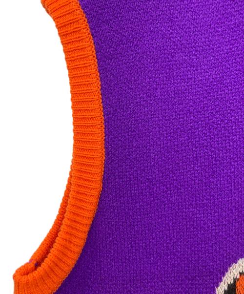 GALFY CRUTCH BRAND（ガルフィークラッチブランド）GALFY CRUTCH BRAND (ガルフィークラッチブランド) ニットベスト パープル×オレンジ サイズ:Lサイズの古着・服飾アイテム