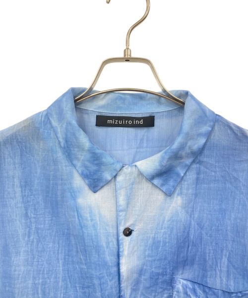 mizuiro-ind（ミズイロインド）mizuiro-ind (ミズイロインド) シャツワンピース ブルー×ホワイト サイズ:FREEの古着・服飾アイテム
