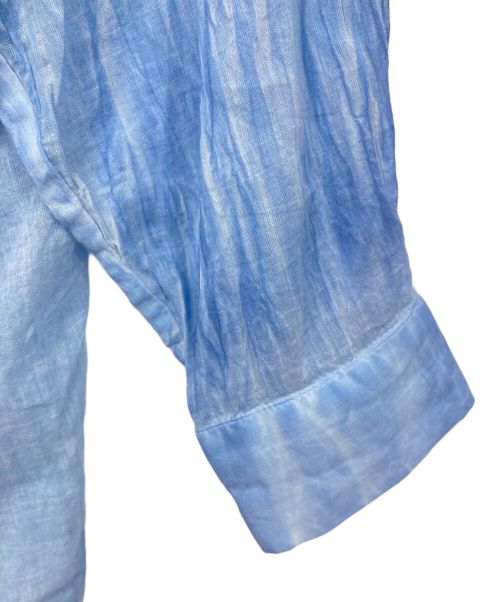 mizuiro-ind（ミズイロインド）mizuiro-ind (ミズイロインド) シャツワンピース ブルー×ホワイト サイズ:FREEの古着・服飾アイテム