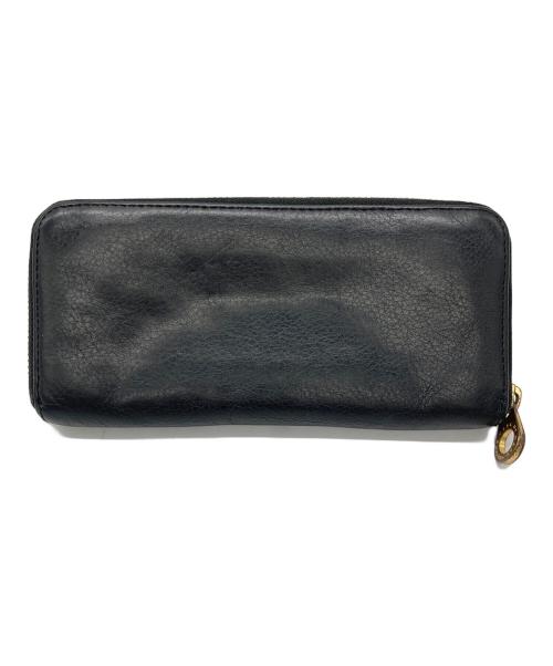 Marc by Marc Jacobs（マークバイマークジェイコブス）Marc by Marc Jacobs (マークバイマークジェイコブス) ラウンドファスナー長財布 ブラック×ゴールドの古着・服飾アイテム