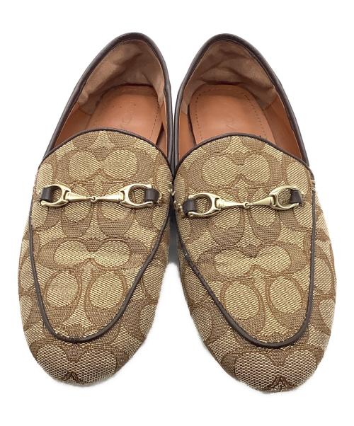 COACH（コーチ）COACH (コーチ) ローファー ベージュ×ブラウン サイズ:23の古着・服飾アイテム