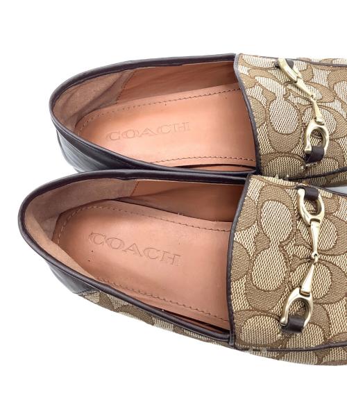 COACH（コーチ）COACH (コーチ) ローファー ベージュ×ブラウン サイズ:23の古着・服飾アイテム