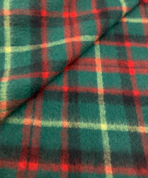 MACKINTOSH PHILOSOPHY（マッキントッシュ フィロソフィー）MACKINTOSH PHILOSOPHY (マッキントッシュ フィロソフィー) カシミヤマフラー グリーン×レッドの古着・服飾アイテム