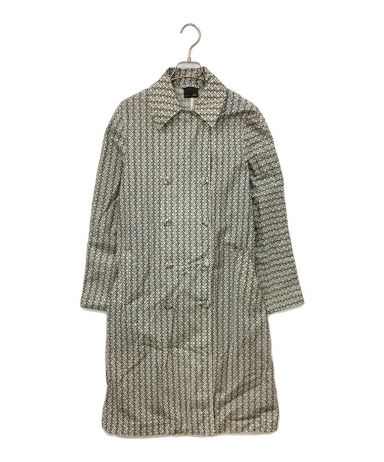 FENDI 上質 ナイロン 中チェック デザイン ステンカラーコート 42 中古・古着通販】FENDI (フェンディ) ナイロンコート グリーン