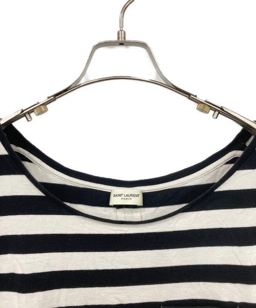 Saint Laurent Paris（サンローランパリ）Saint Laurent Paris (サンローランパリ) 半袖カットソー ブラック×ホワイト サイズ:Mサイズの古着・服飾アイテム