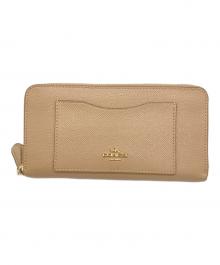 COACH（コーチ）の古着「ラインドファスナー長財布」｜ベージュ