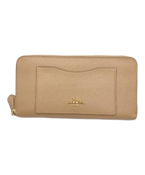 COACH（コーチ）COACH (コーチ) ラインドファスナー長財布 ベージュの古着・服飾アイテム