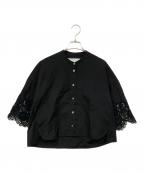 ticcaティッカ）の古着「袖レースブラウス」｜ブラック