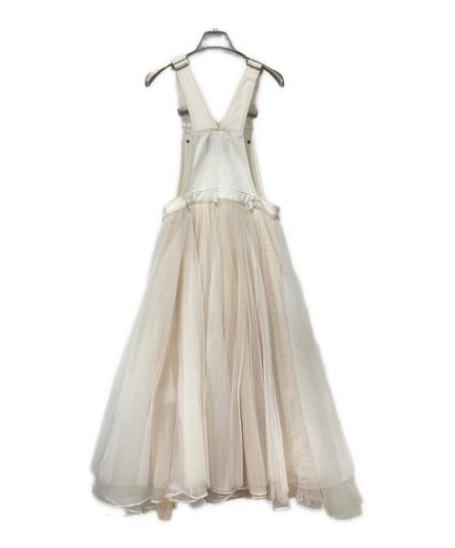 Belle vintage（ベル ヴィンテージ）Belle vintage (ベル ヴィンテージ) ボリュームチュール×オーガンジーデニムサロペット ホワイト サイズ:FREEの古着・服飾アイテム