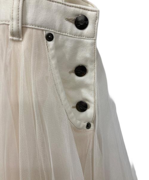 Belle vintage（ベル ヴィンテージ）Belle vintage (ベル ヴィンテージ) ボリュームチュール×オーガンジーデニムサロペット ホワイト サイズ:FREEの古着・服飾アイテム