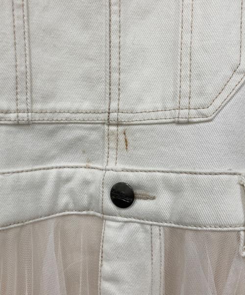 Belle vintage（ベル ヴィンテージ）Belle vintage (ベル ヴィンテージ) ボリュームチュール×オーガンジーデニムサロペット ホワイト サイズ:FREEの古着・服飾アイテム