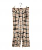 BURBERRY BLUE LABELバーバリーロンドンブルーレーベル）の古着「ノバチェックストレートパンツ」｜ベージュ×ブラック