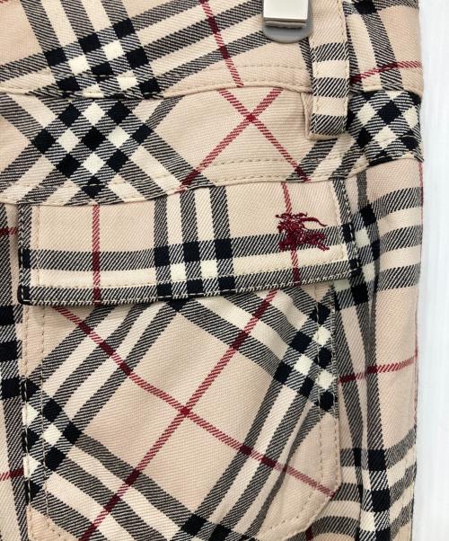 BURBERRY BLUE LABEL（バーバリー ブルー レーベル）BURBERRY BLUE LABEL (バーバリーロンドンブルーレーベル) ノバチェックストレートパンツ ベージュ×ブラック サイズ:38の古着・服飾アイテム